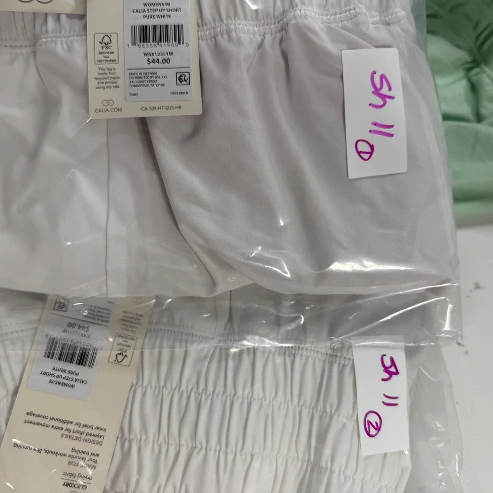 CALIA Step Up Short Womens Medium Pure White High-Rise Athletic Running Shorts - Picture 9 of 10